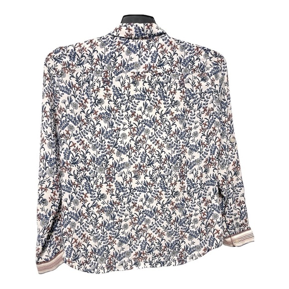 Ann Taylor Loft White  Floral Long Sleeve Top - Picture 3 of 12